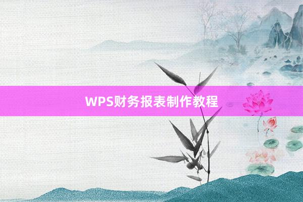 WPS财务报表制作教程